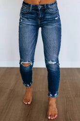 Distressed Cropped Skinny Jeans