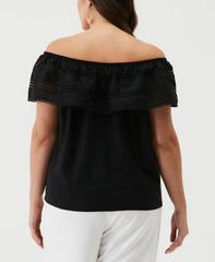 Embroidered Off The Shoulder Top